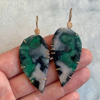Emerald Leaf Earrings